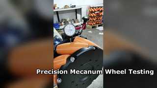 Precision Testing Industrial Mecanum Wheels for AGV Robots